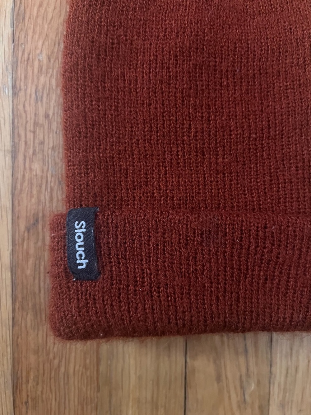 Infant Slouch Ribbed Beanie in Rust - Picture 5 of 5